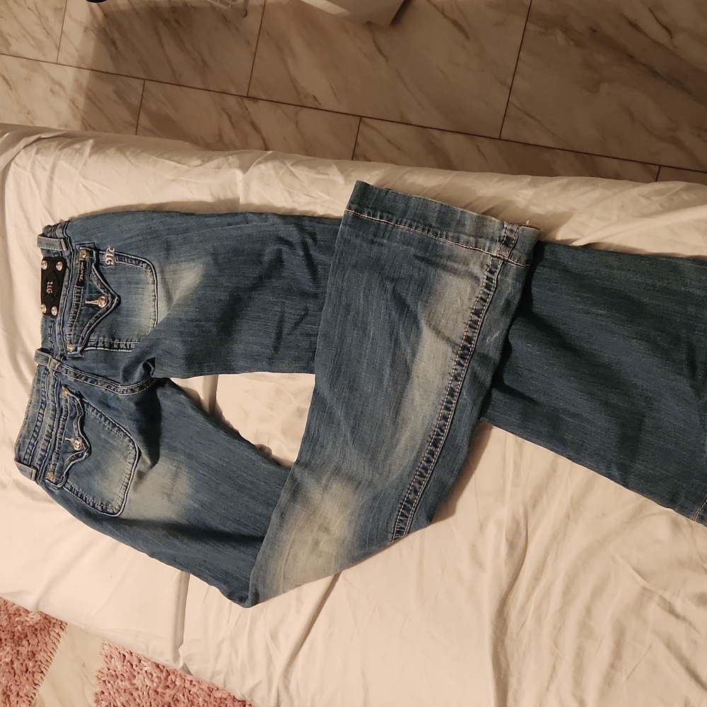 Miss Me Blue Denim Wide Leg Jeans - Picture 8 of 13